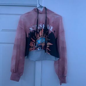 Sunshine crop top hoodie; never worn.